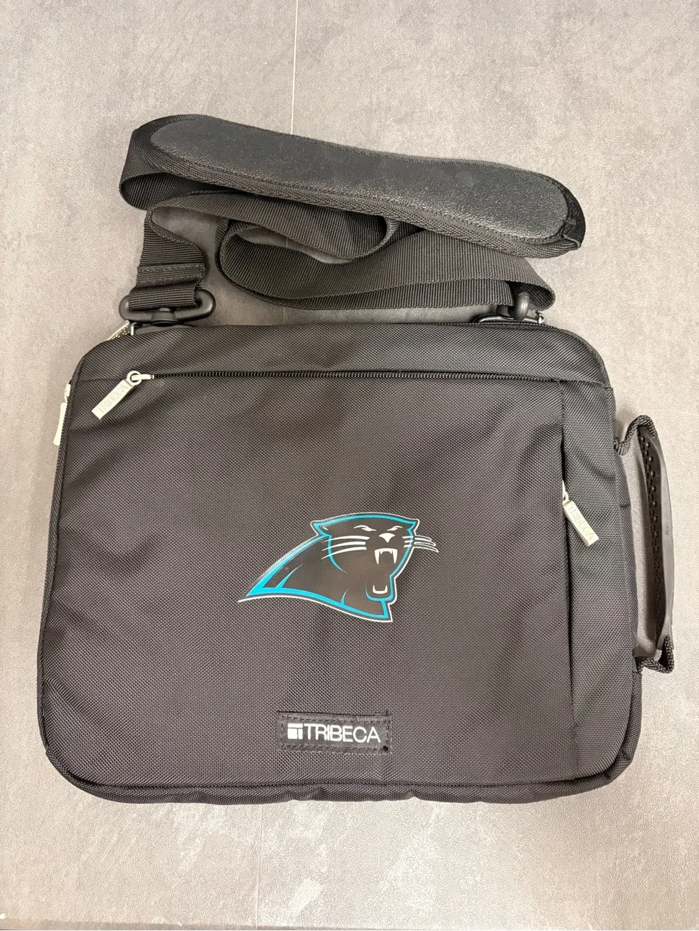 Black Carolina Panthers Crossbody Messenger Bag